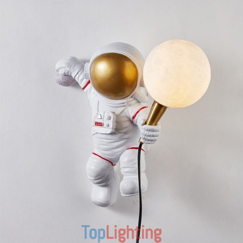 Modern Wall Sconce Creative Astronaut Resin Wall Light Kids