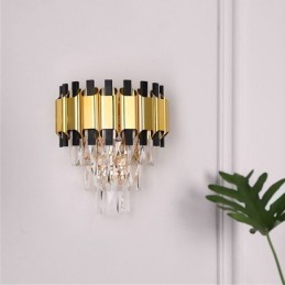 Hanging Crystal Modern Wall Light Sconce Hardwired 11.81" High Fixture