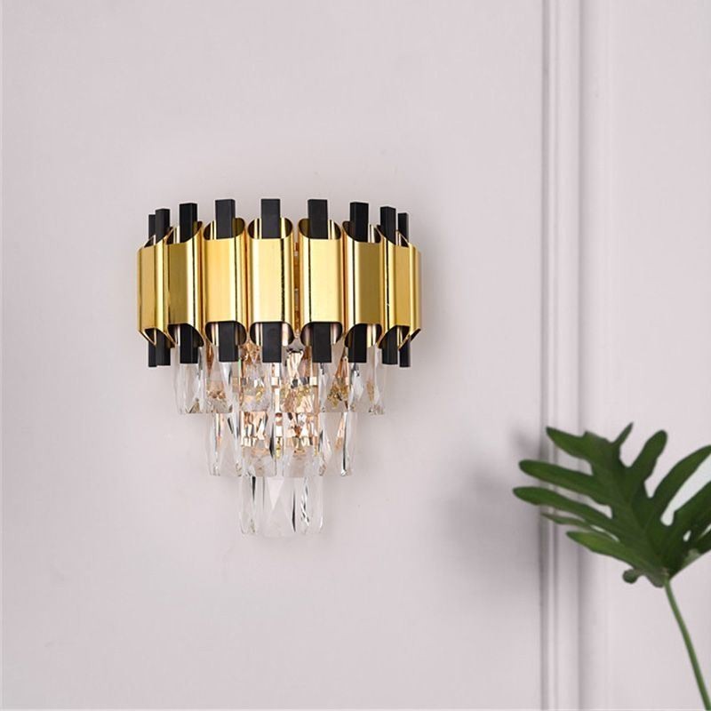 Hanging Crystal Modern Wall Light Sconce Hardwired 11.81" High Fixture