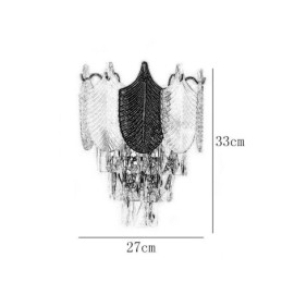 Crystal Wall Sconce Modern Wall Light Fixture 2X Base