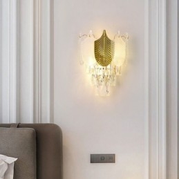 Crystal Wall Sconce Modern Wall Light Fixture 2X Base