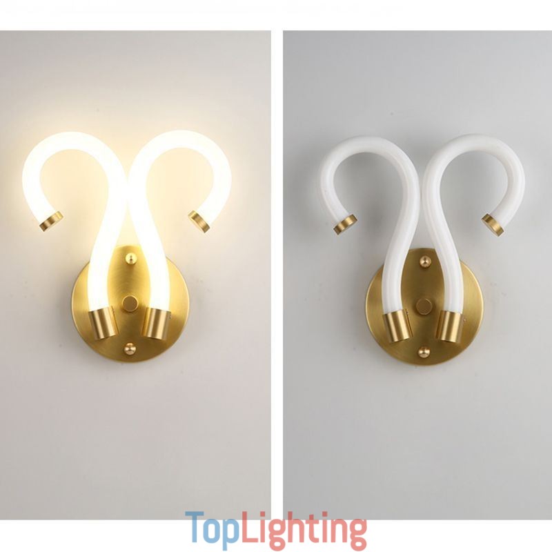 Modern Wall Light Creativity Sconce Wall Lamp Copper Sheep Horn 2 Lights