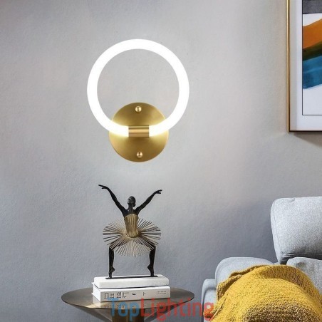 Modern Wall Light Fixtures Round Ring Wall Sconces Tricolor Dimming Modern Wall Light Fixtures Round Ring Wall Sconces Tricolor Dimming