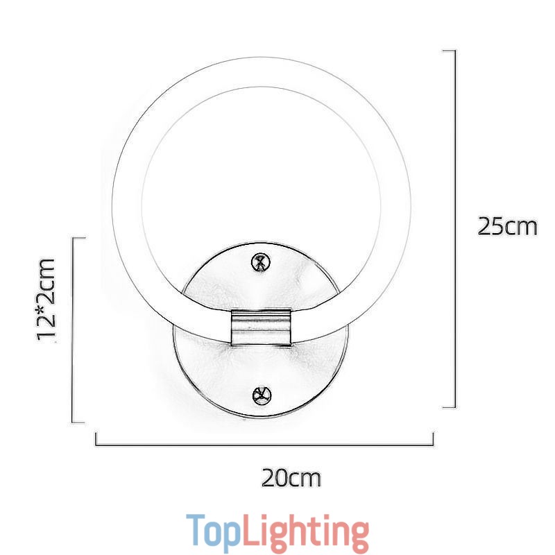 Modern Wall Light Fixtures Round Ring Wall Sconces Tricolor Dimming
