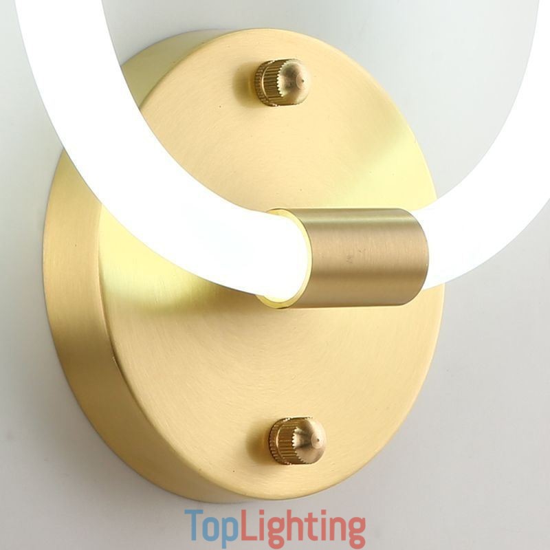 Modern Wall Light Fixtures Round Ring Wall Sconces Tricolor Dimming