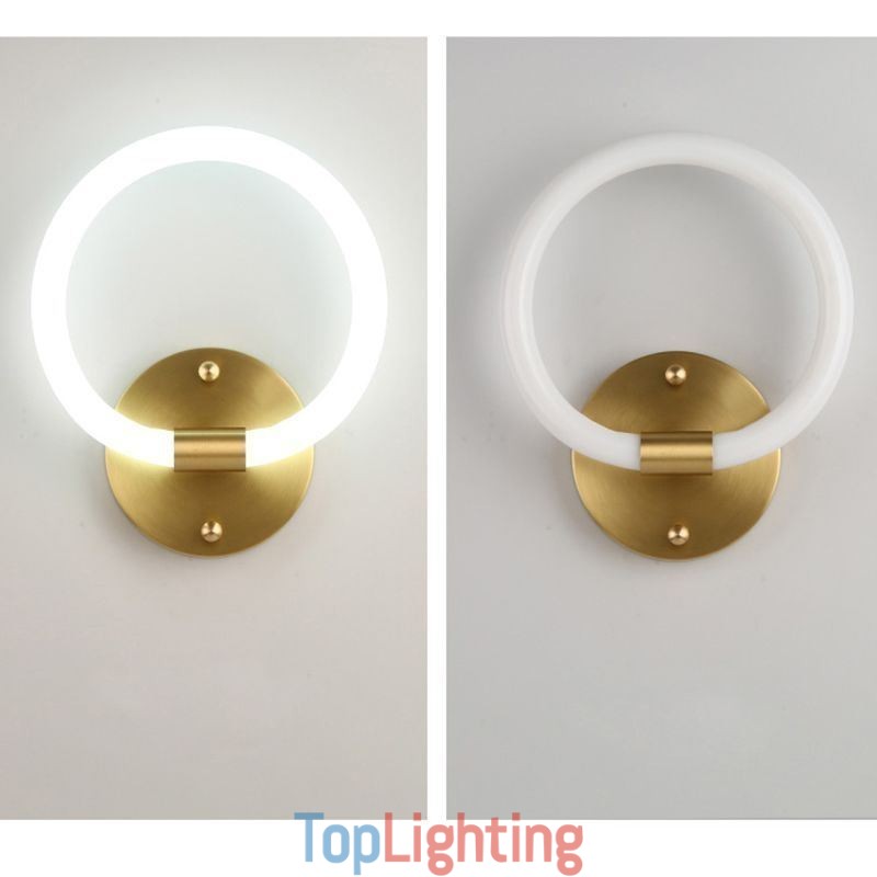 Modern Wall Light Fixtures Round Ring Wall Sconces Tricolor Dimming