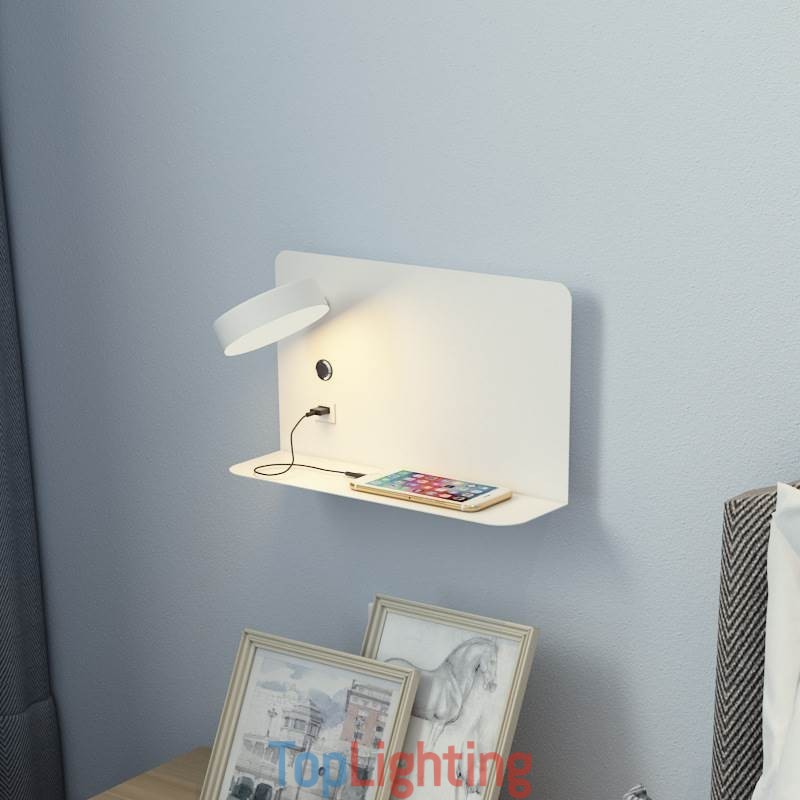 Wall Lamp Rotatable Sconce Light with USB Charging Port