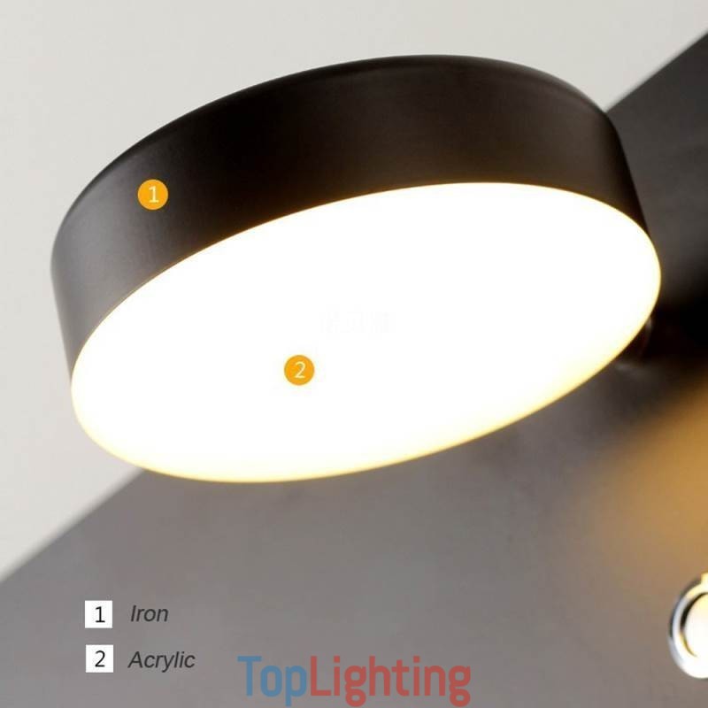 Wall Lamp Rotatable Sconce Light with USB Charging Port