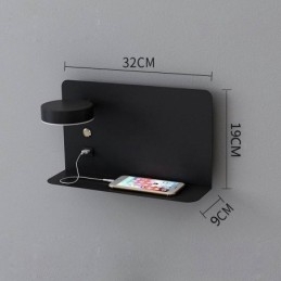 Wall Lamp Rotatable Sconce Light with USB Charging Port