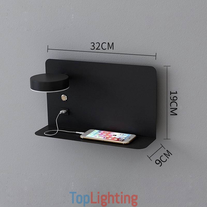 Wall Lamp Rotatable Sconce Light with USB Charging Port