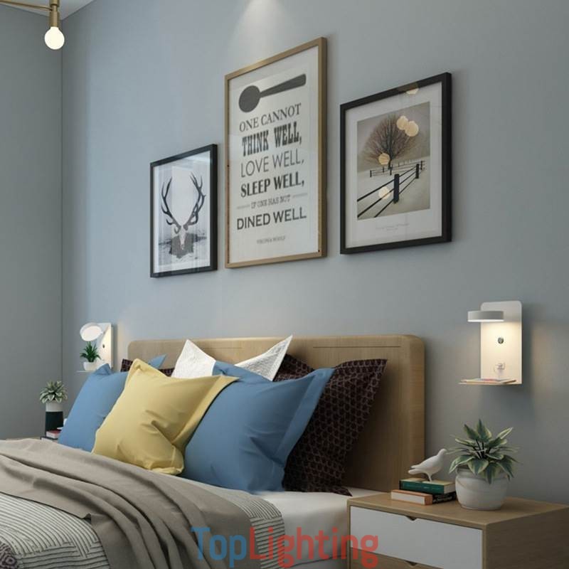 Wall Lamp Rotatable Sconce Light with USB Charging Port