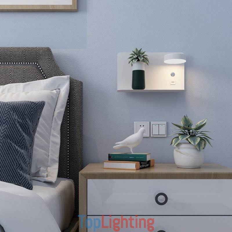 Wall Lamp Rotatable Sconce Light with USB Charging Port