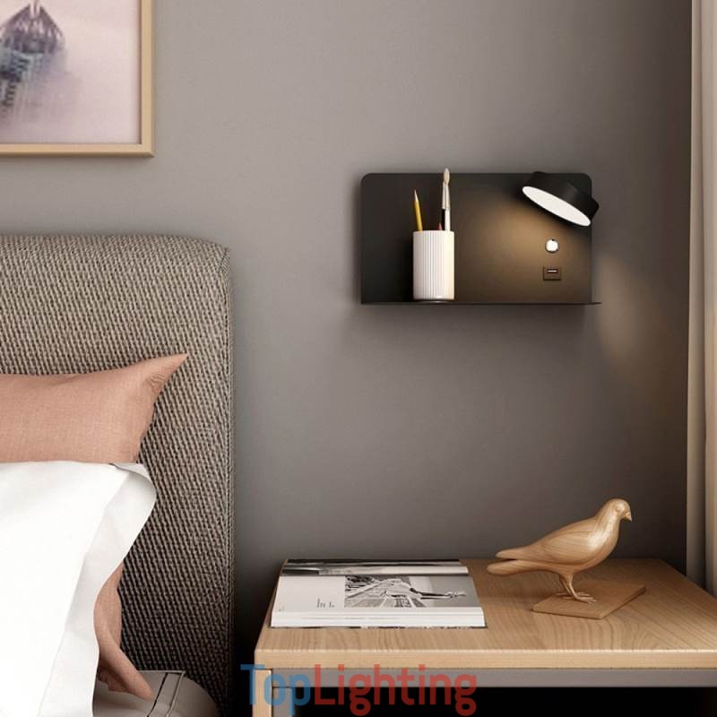 Wall Lamp Rotatable Sconce Light with USB Charging Port