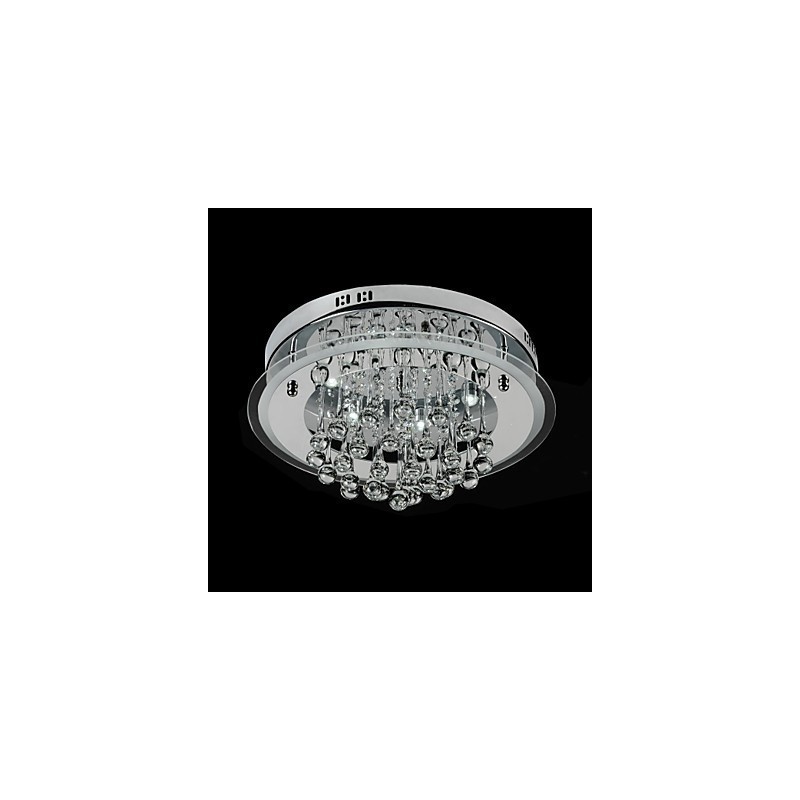 Modern Contemporary Chrome Crystal Flush Mount