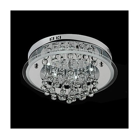 Modern Contemporary Chrome Crystal Flush Mount