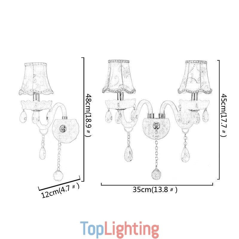 Classic European Style Crystal Sconce Elegant Wall Light