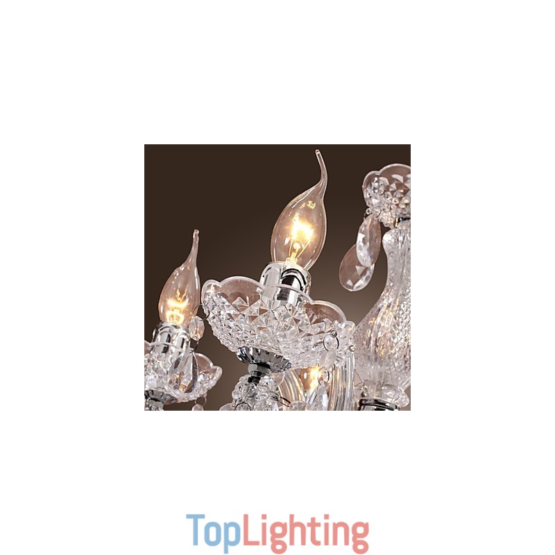 Upligh Chrome Ceiling Lamp Candle light Acrylic Fixture Chandelier Pendant