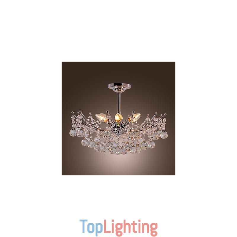 Luxuriant Crystal Chandelier with 6 Lights Pendant Chandelier