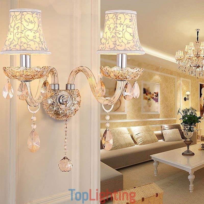 Elegant Crystal Sconce European Style Wall Light Aisle