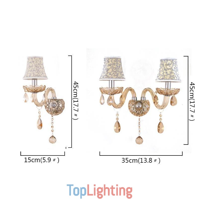 Elegant Crystal Sconce European Style Wall Light Aisle