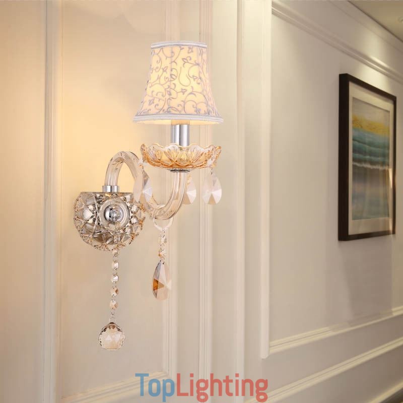 Elegant Crystal Sconce European Style Wall Light Aisle