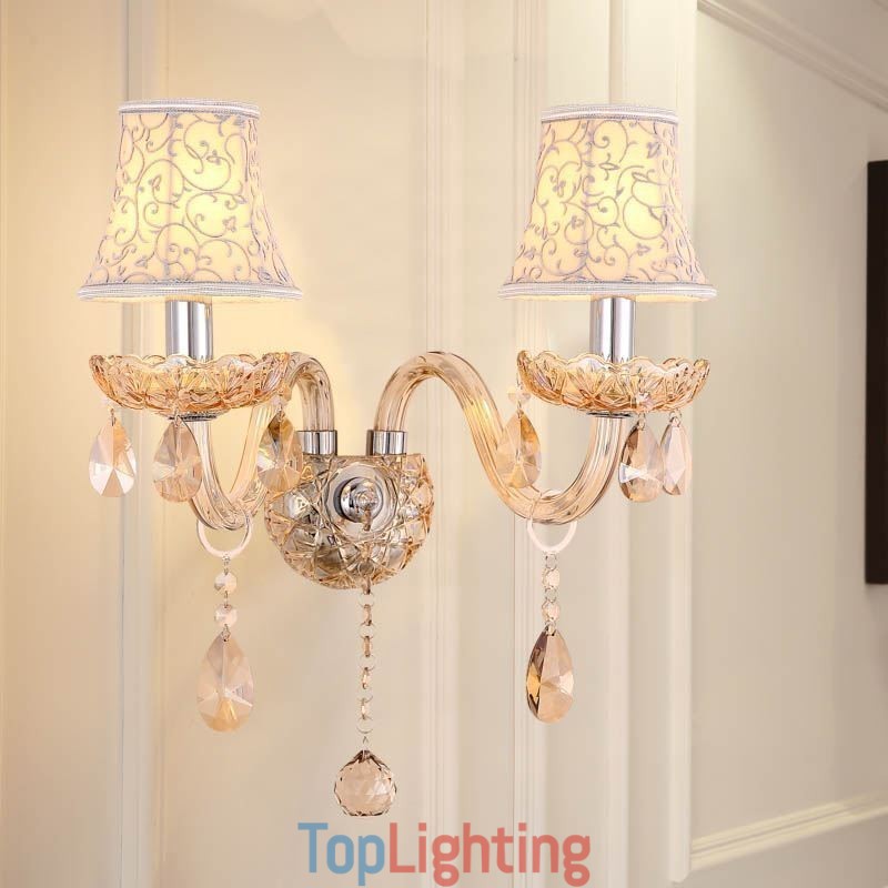 Elegant Crystal Sconce European Style Wall Light Aisle