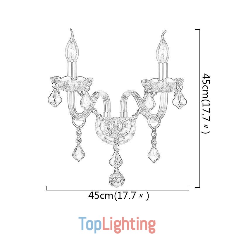European Crystal Sconce Elegant Two Light Wall Light Stairs