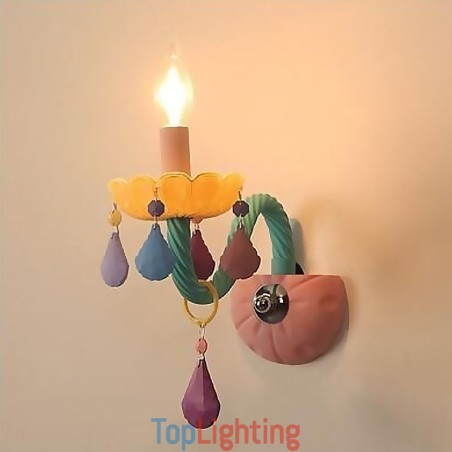 European Crystal Sconce Macaron Colourful Wall Light European Crystal Sconce Macaron Colourful Wall Light