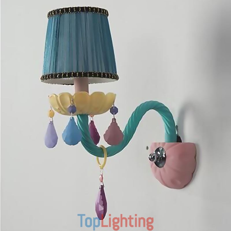 European Crystal Sconce Macaron Colourful Wall Light