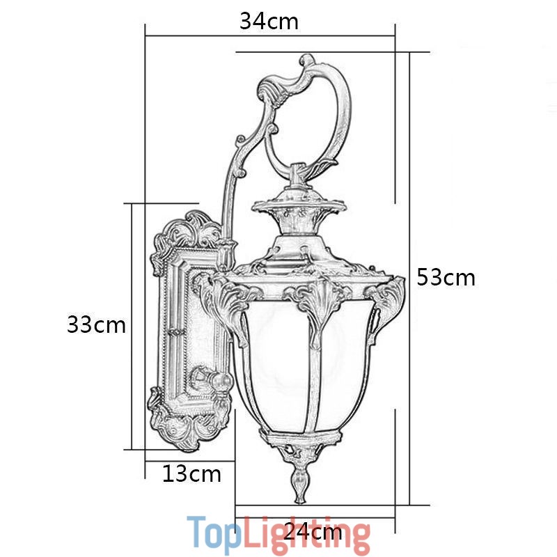 European Retro Outdoor Light Waterproof Carved Wall Light Courtyard Corridor