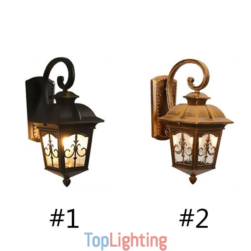 European Retro Outdoor Wall Light Waterproof Arrow Flower Wall Sconce