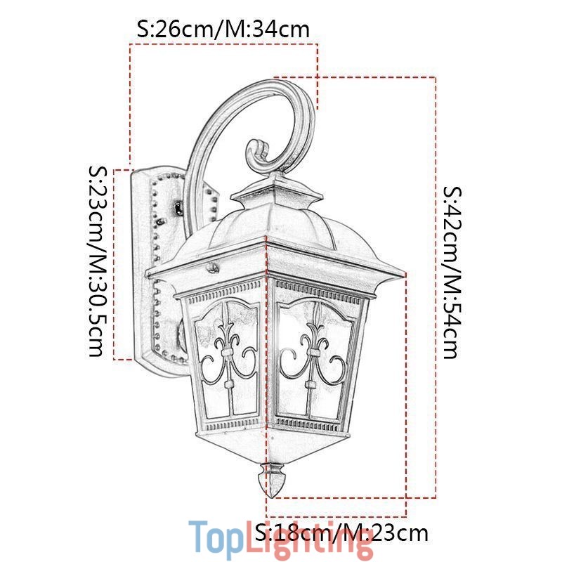 European Retro Outdoor Wall Light Waterproof Arrow Flower Wall Sconce