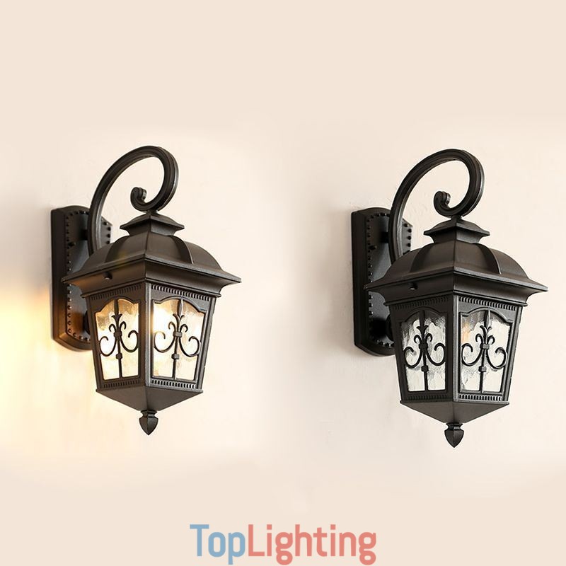 European Retro Outdoor Wall Light Waterproof Arrow Flower Wall Sconce