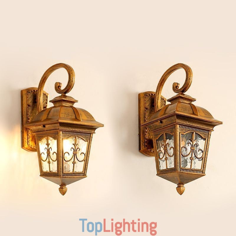 European Retro Outdoor Wall Light Waterproof Arrow Flower Wall Sconce