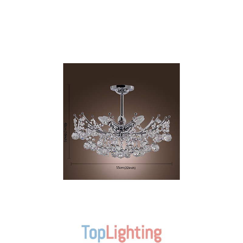 Luxuriant Crystal Chandelier with 6 Lights Pendant Chandelier