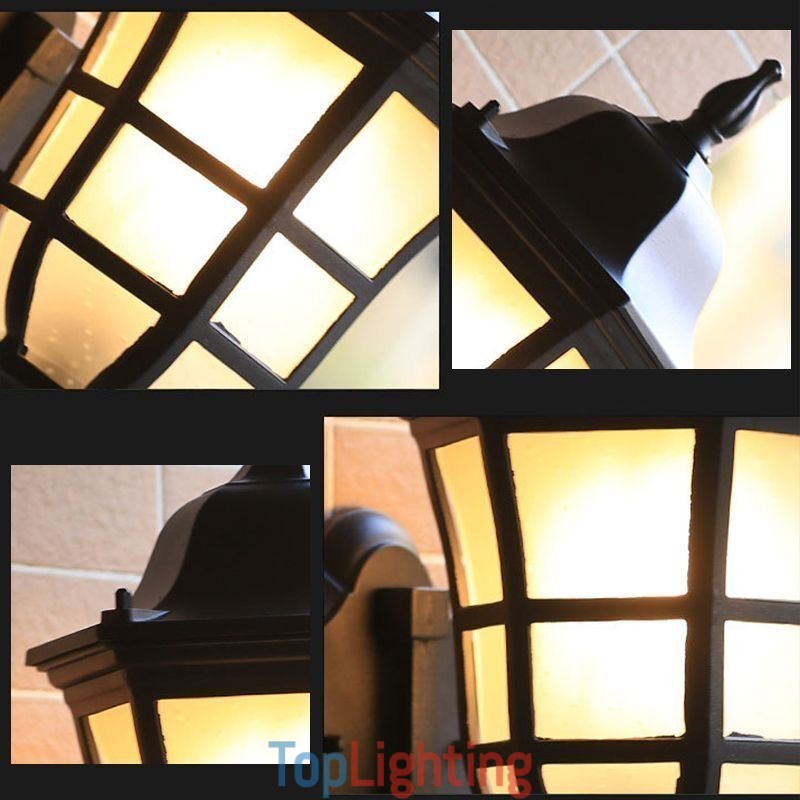 European Wall Sconce Retro Outdoor Light Single Head Waterproof Frosted Glass Wall Light