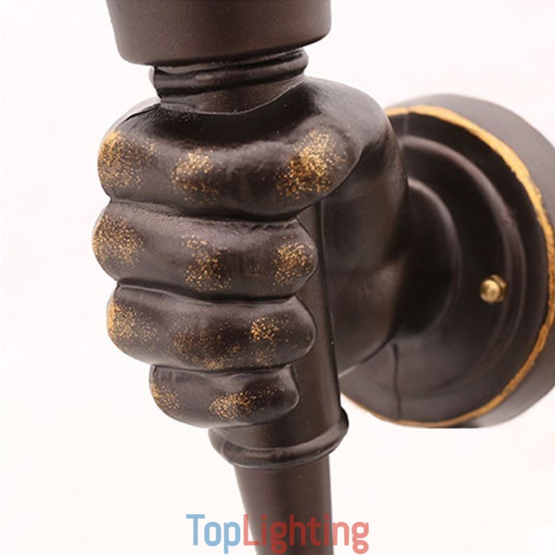 European Retro Outdoor Wall Light Waterproof Torch Shape Wall Sconce