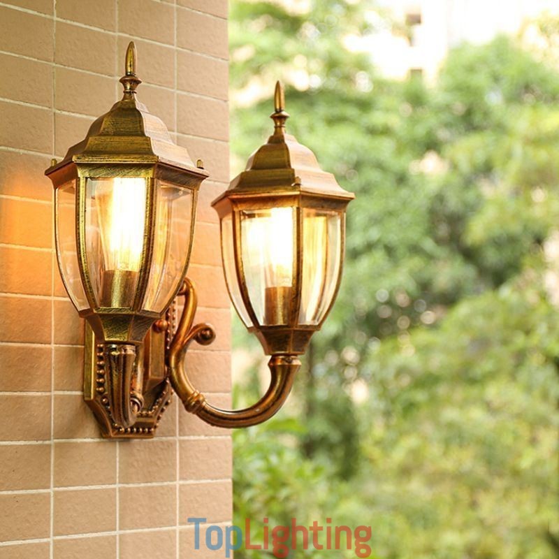European Outdoor Wall Sconce Waterproof Double Castle Wall Light