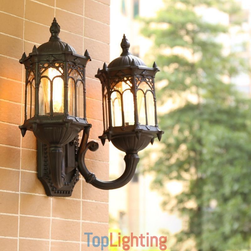 European Outdoor Wall Sconce Waterproof Double Castle Wall Light