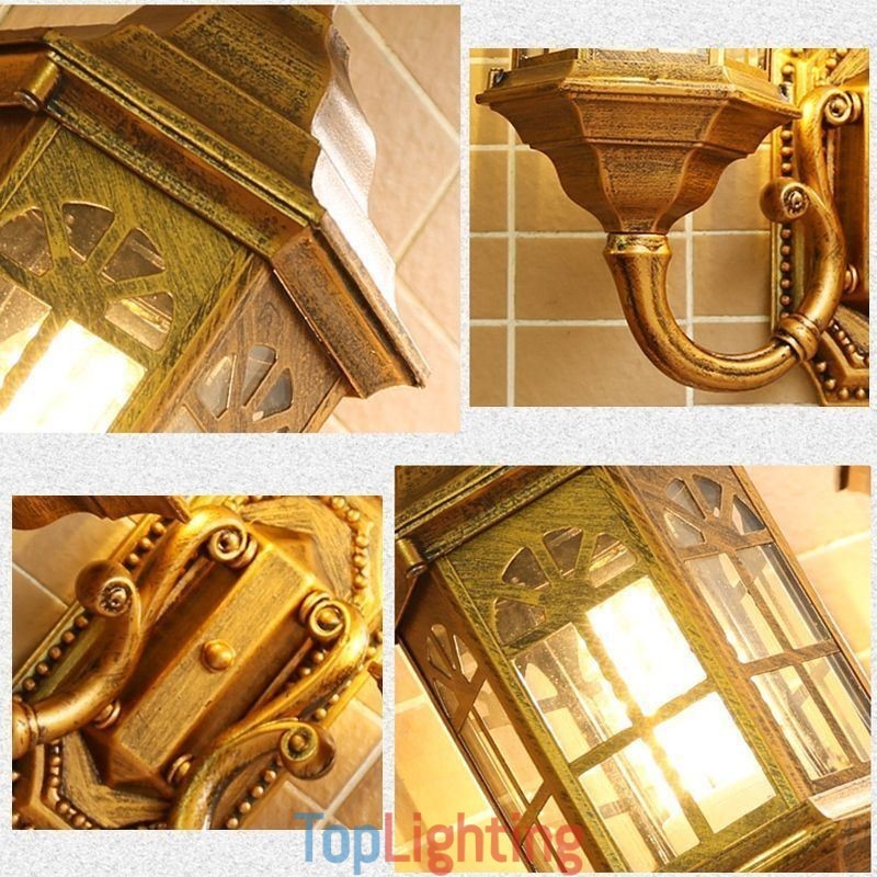 European Outdoor Wall Sconce Waterproof Double Castle Wall Light