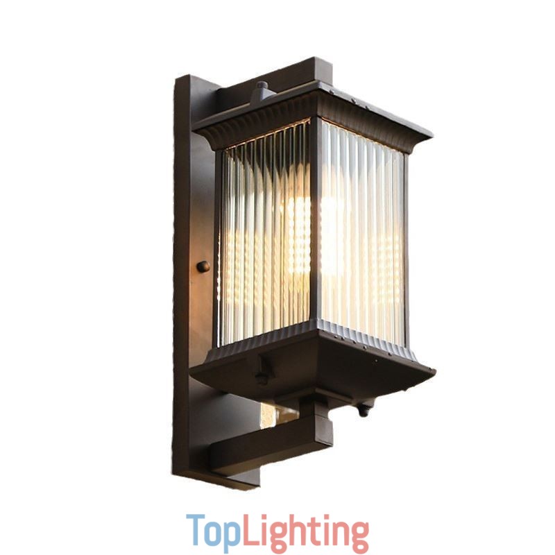 Chinese Outdoor Light Waterproof Glass Wall Light Courtyard Corridor Garden Balcony