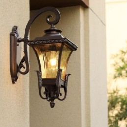 Chinese Outdoor Light Single Head Waterproof Glass Wall Light Courtyard Corridor