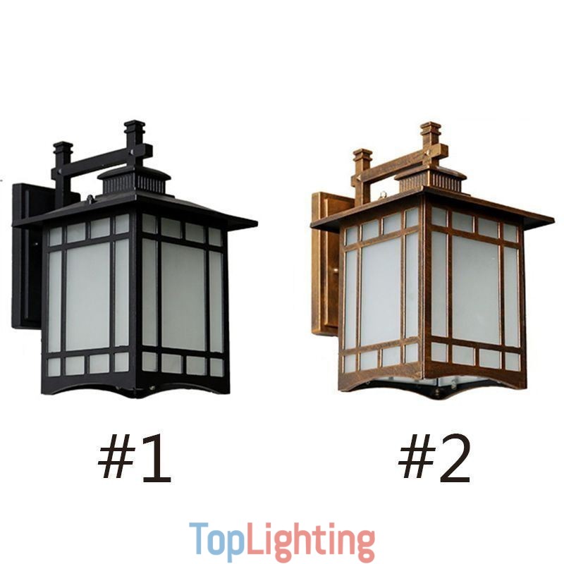 Chinese Style Outdoor Light Waterproof Pavilion Shape Wall Light Garden Balcony