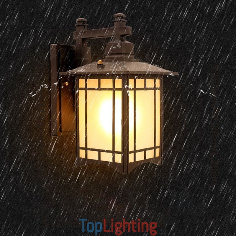 Chinese Style Outdoor Light Waterproof Pavilion Shape Wall Light Garden Balcony