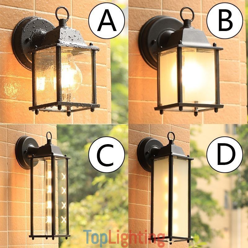 European Outdoor Wall Sconce Waterproof Square Column Wall Light Courtyard Garden Balcony
