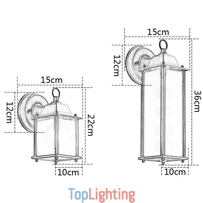 European Outdoor Wall Sconce Waterproof Square Column Wall Light Courtyard Garden Balcony