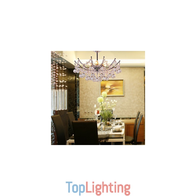 Luxuriant Crystal Chandelier with 6 Lights Pendant Chandelier