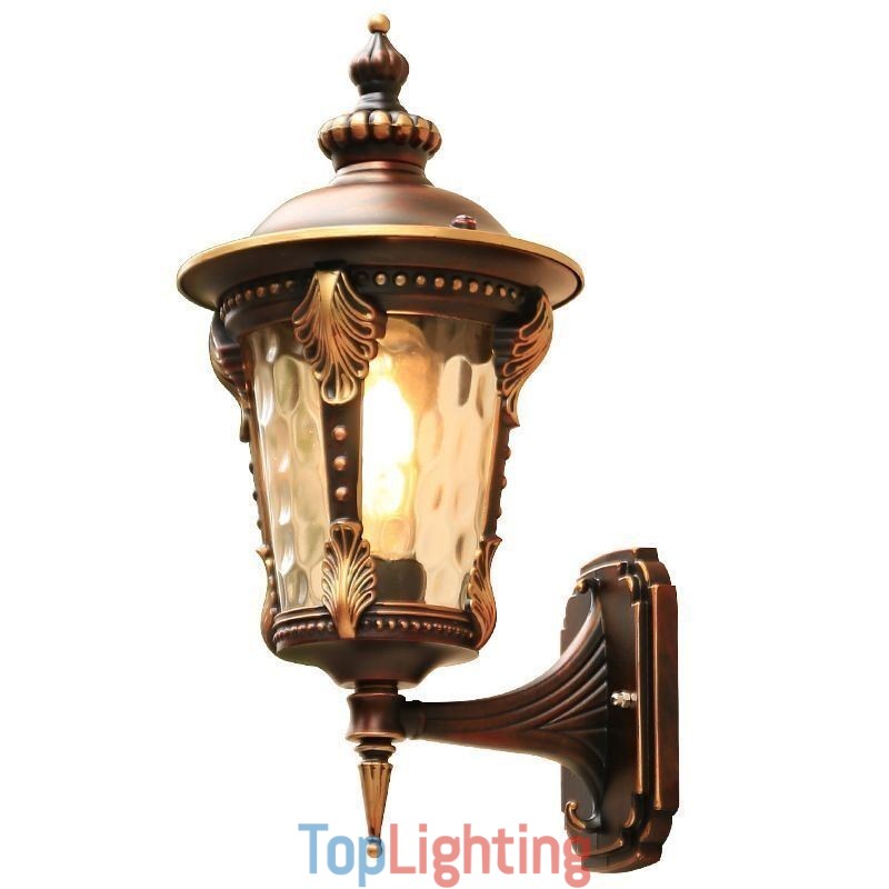 European Retro Outdoor Wall Sconce Waterproof Carved Wall Light Garden Balcony Courtyard