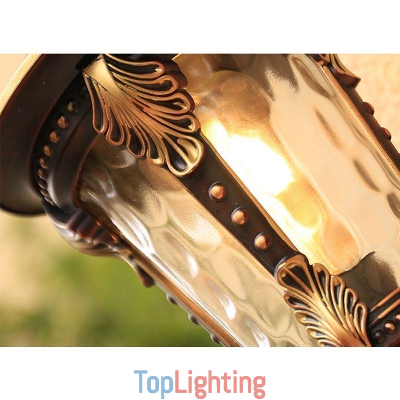 European Retro Outdoor Wall Sconce Waterproof Carved Wall Light Garden Balcony Courtyard
