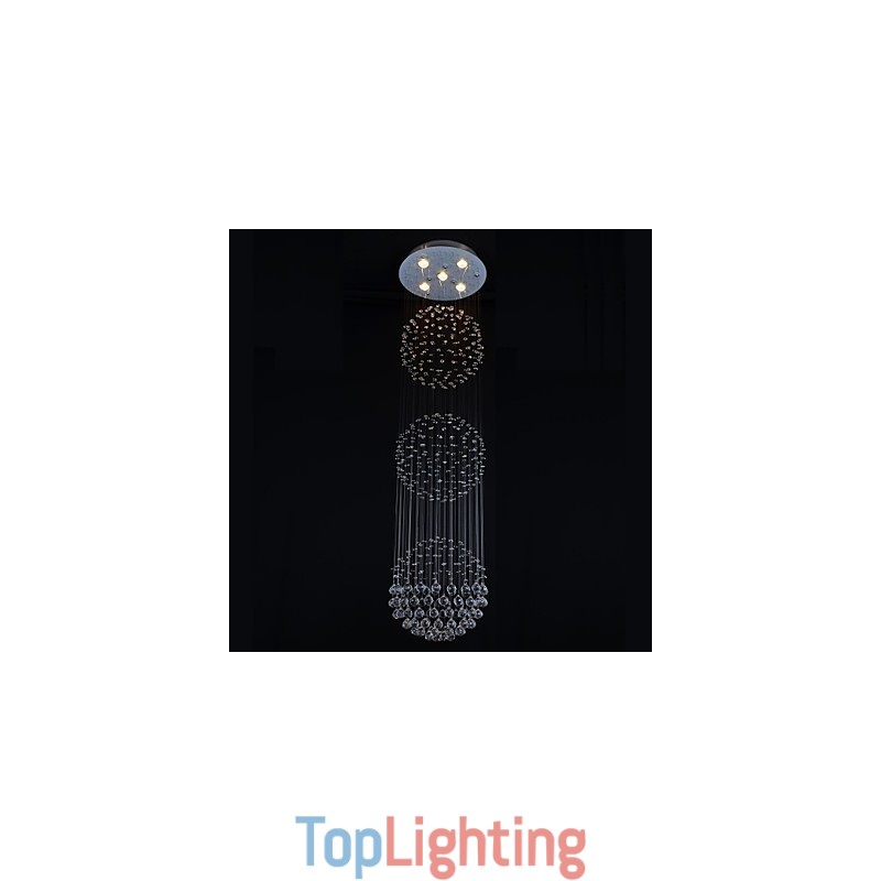 Modern Contemporary Crystal Chrome Metal Flush Mount